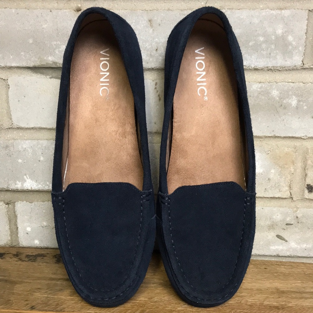 Vionic Debbie Navy Suede Loafer Size 9
